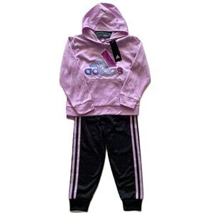 Adidas Kids 2- Piece Hoodie and Jogger Set Girls Size 6 Lilac/Gray NWT